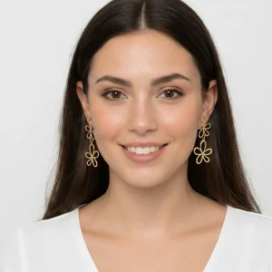 Pendientes Doble Flor Acero I Libélula Nocturna