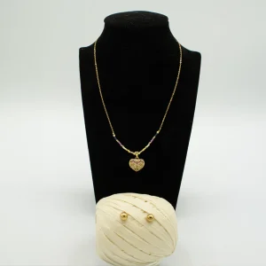 Conjunto Acero Circonitas y Pendientes Bola | Libélula Nocturna