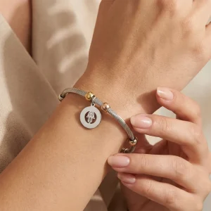 Pulsera Bicolor de Alambre con Dije | Libélula Nocturna