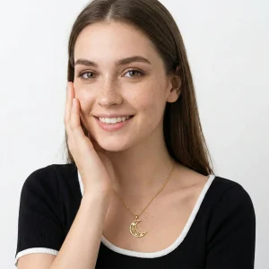 Collar Luna Acero Inoxidable | Libélula Nocturna