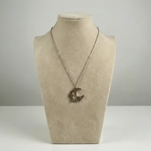 Collar Luna Flor Acero I Libélula Nocturna