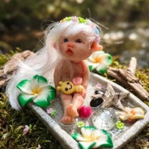 Figura de hada hecha a mano estilo cottagecore modelada artesanalmente